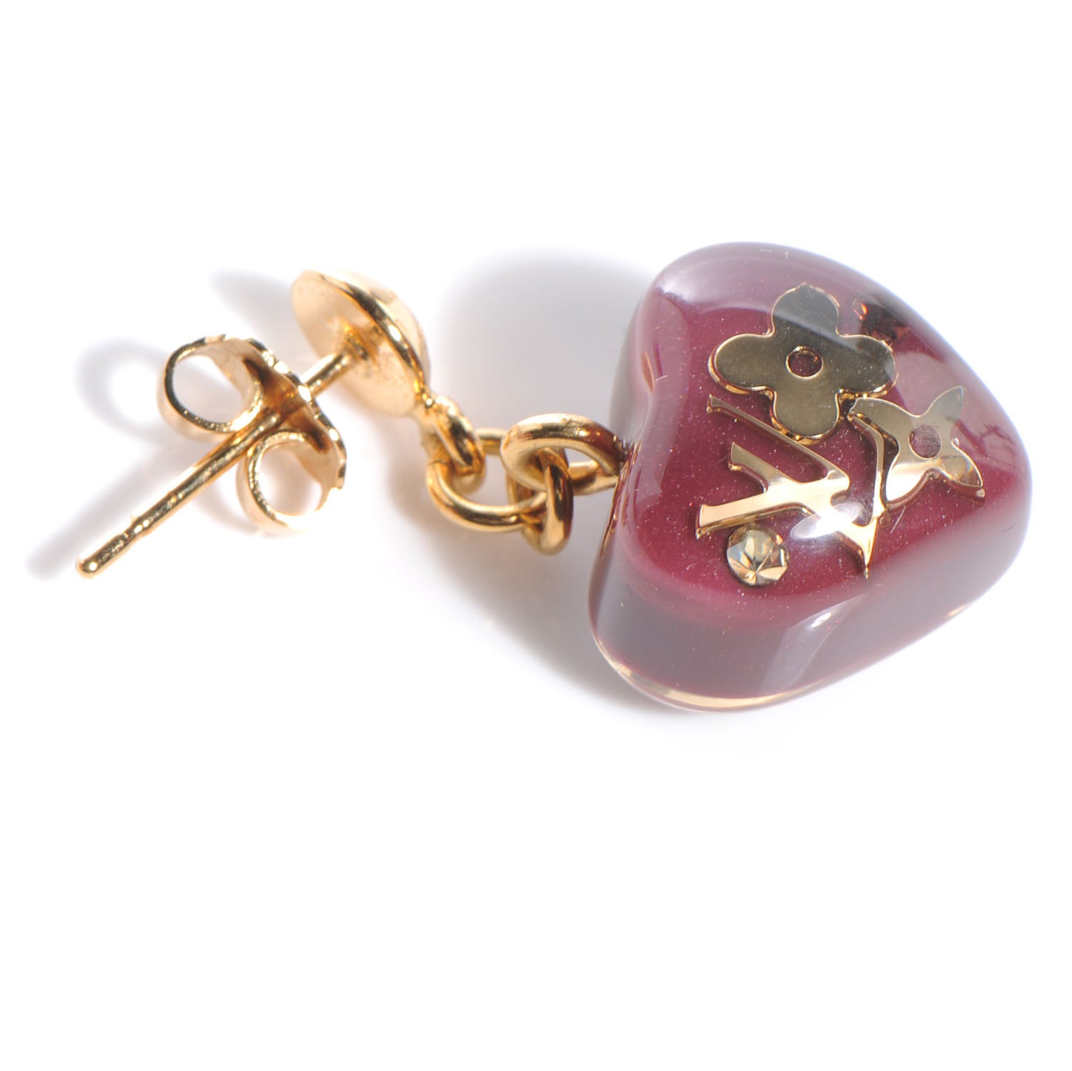 Louis Vuitton Inclusion Heart Earrings Rouge Fauviste 4 of 5