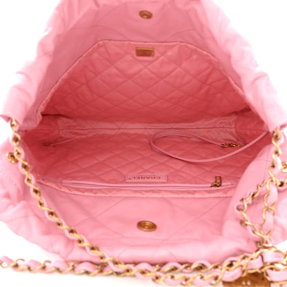 Chanel Shiny Calfskin Quilted Small Chanel 22 Pink 6 of 12