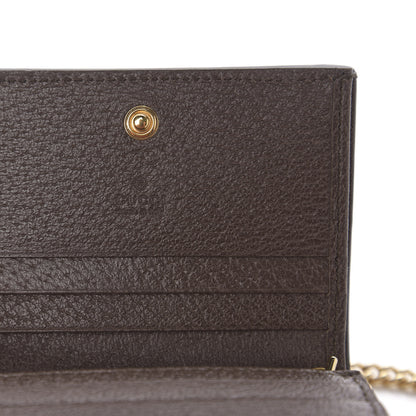 Gucci GG Supreme Monogram Web Ophidia Chain Card Case Wallet Beige New Acero 5 of 6