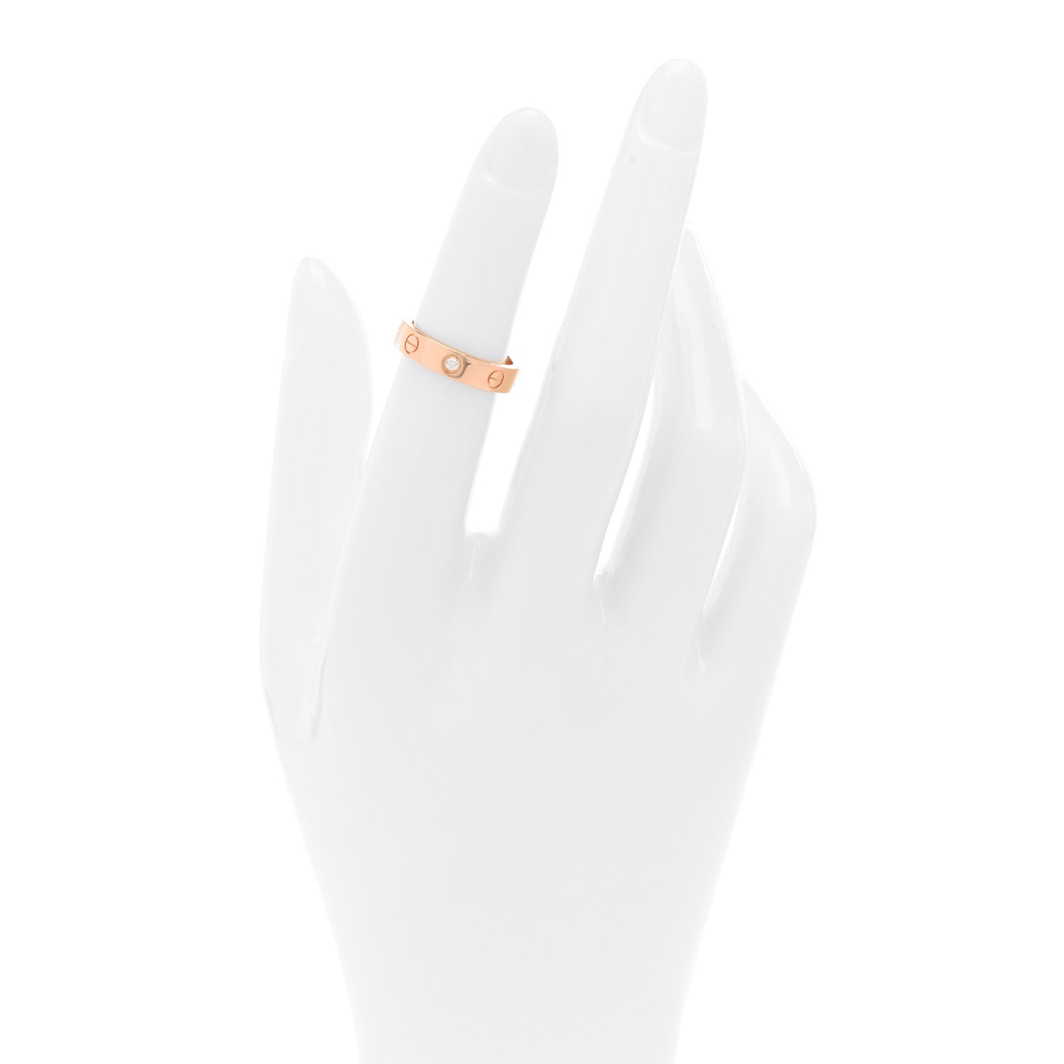 Cartier 18K Pink Gold Diamond 4mm LOVE Wedding Band Ring 48 4.5 2 of 4