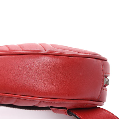Gucci Calfskin Matelasse GG Marmont Belt Bag 75 30 Hibiscus Red 10 of 12