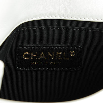 Chanel Lambskin Quilted Graphic Mini Flap Bag Black White 6 of 7