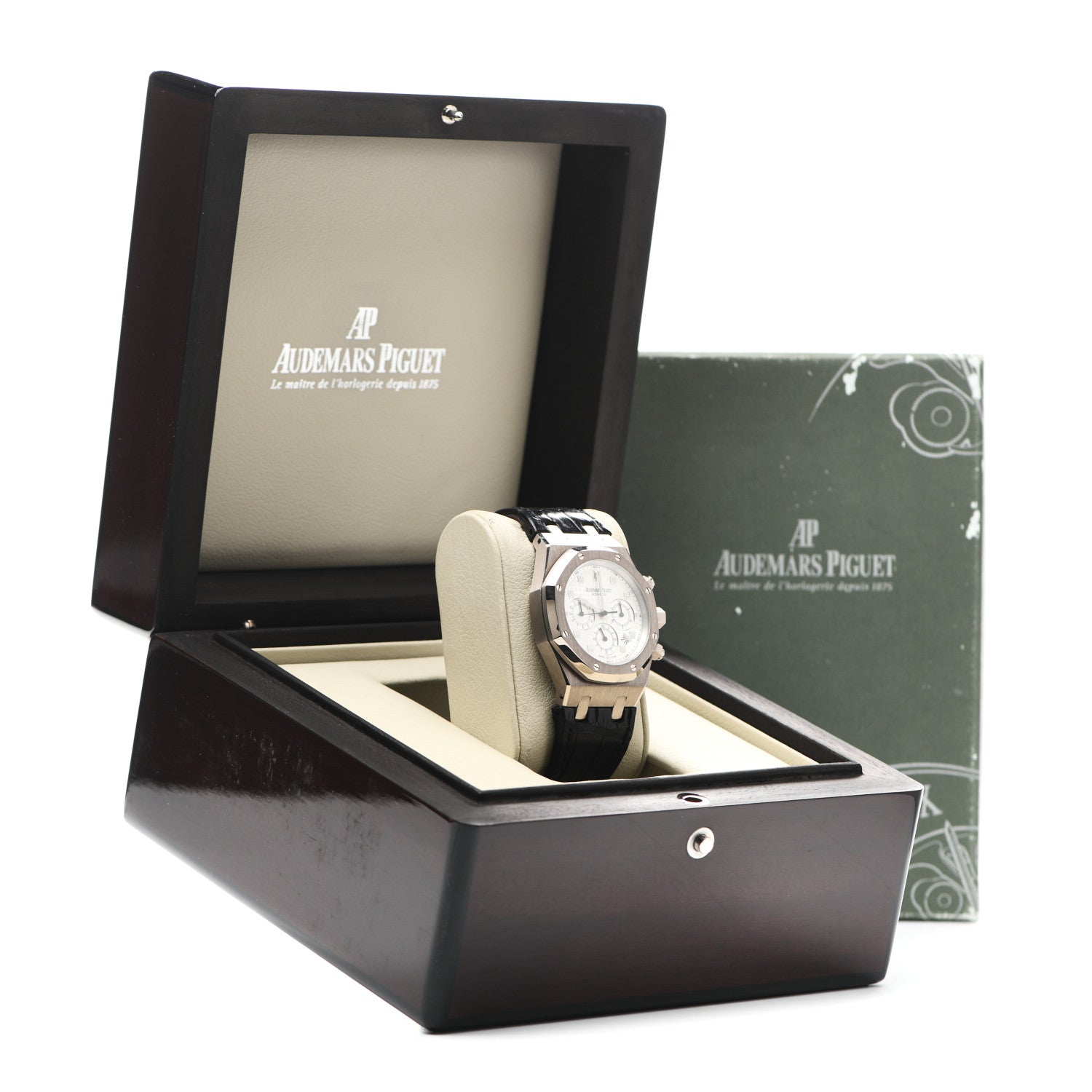 Audemars Piguet 18K White Gold Alligator 39mm Royal Oak Automatic Watch 26022BC.OO.D002CR.01 7 of 7