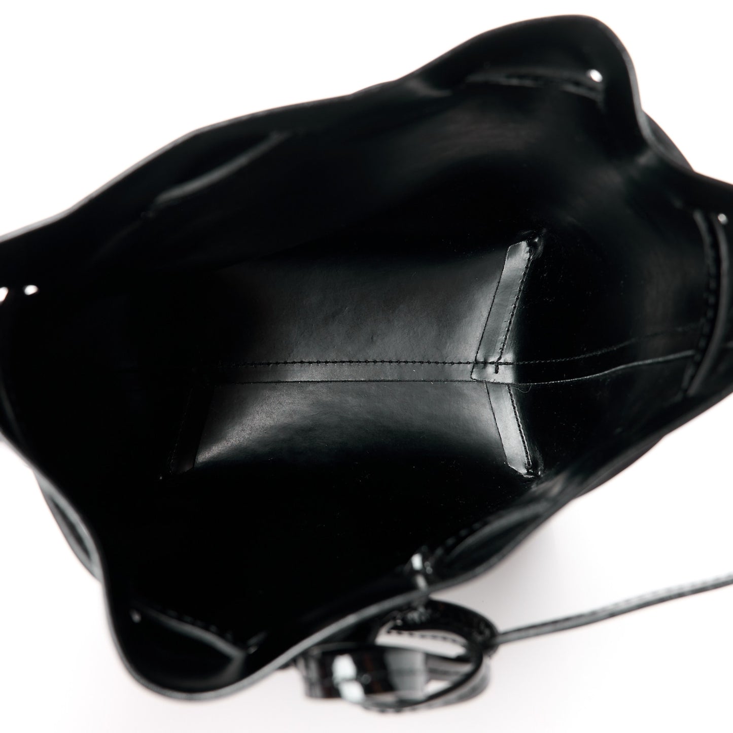 MANSUR GAVRIEL Patent Calfskin Mini Mini Bucket Bag Black
