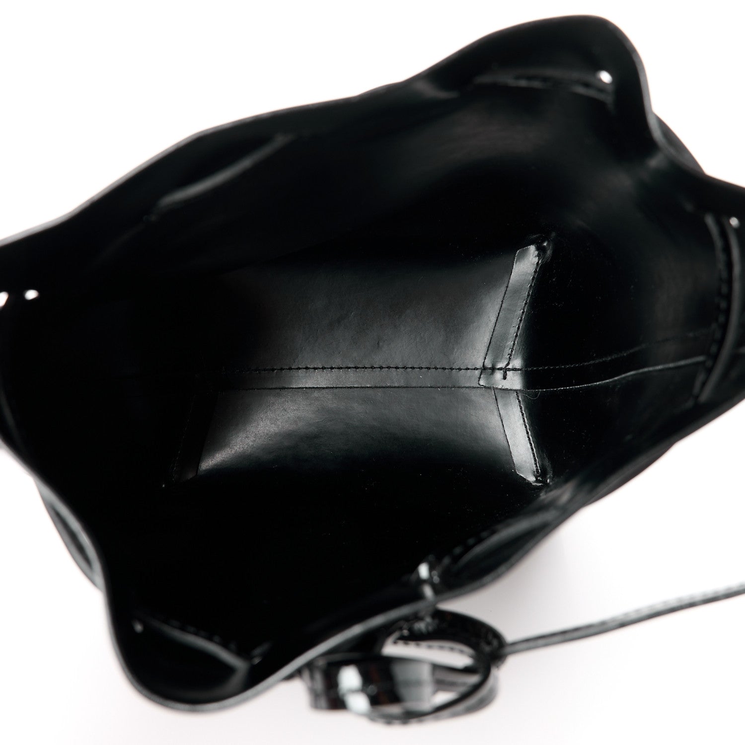 Mansur Gavriel MANSUR GAVRIEL Patent Calfskin Mini Mini Bucket Bag Black 5 of 9