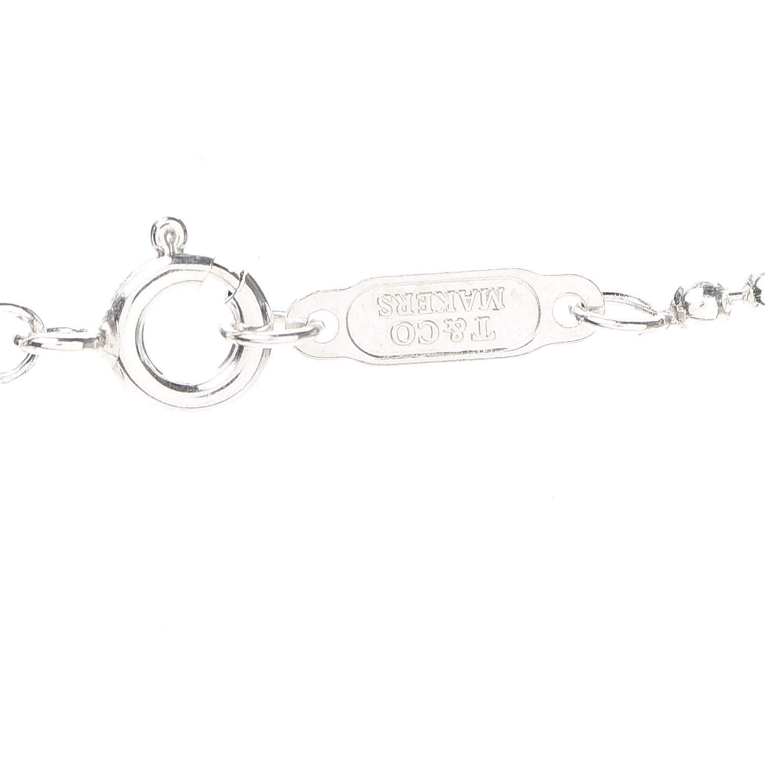 Tiffany Sterling Silver Makers Keyhole Pendant Necklace 5 of 6