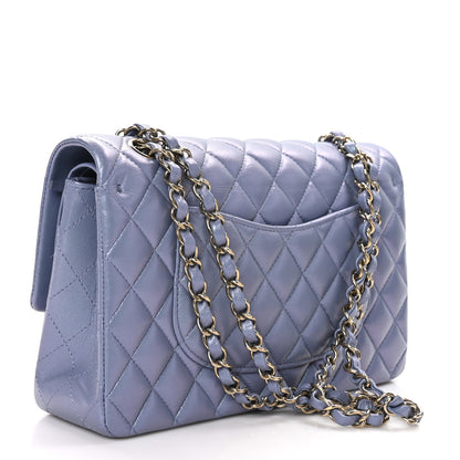 Chanel Iridescent Lambskin Quilted Medium Double Flap Light Purple 3 of 11