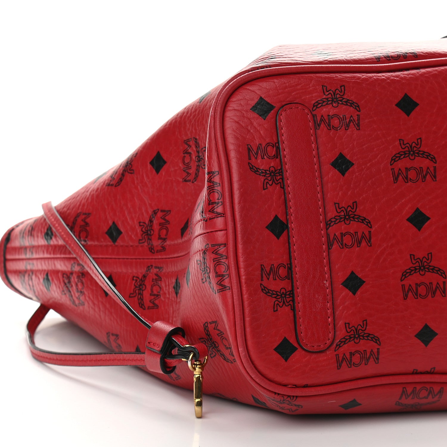 MCM Visetos Medium Liz Reversible Shopper Tote Ruby Red 5 of 21