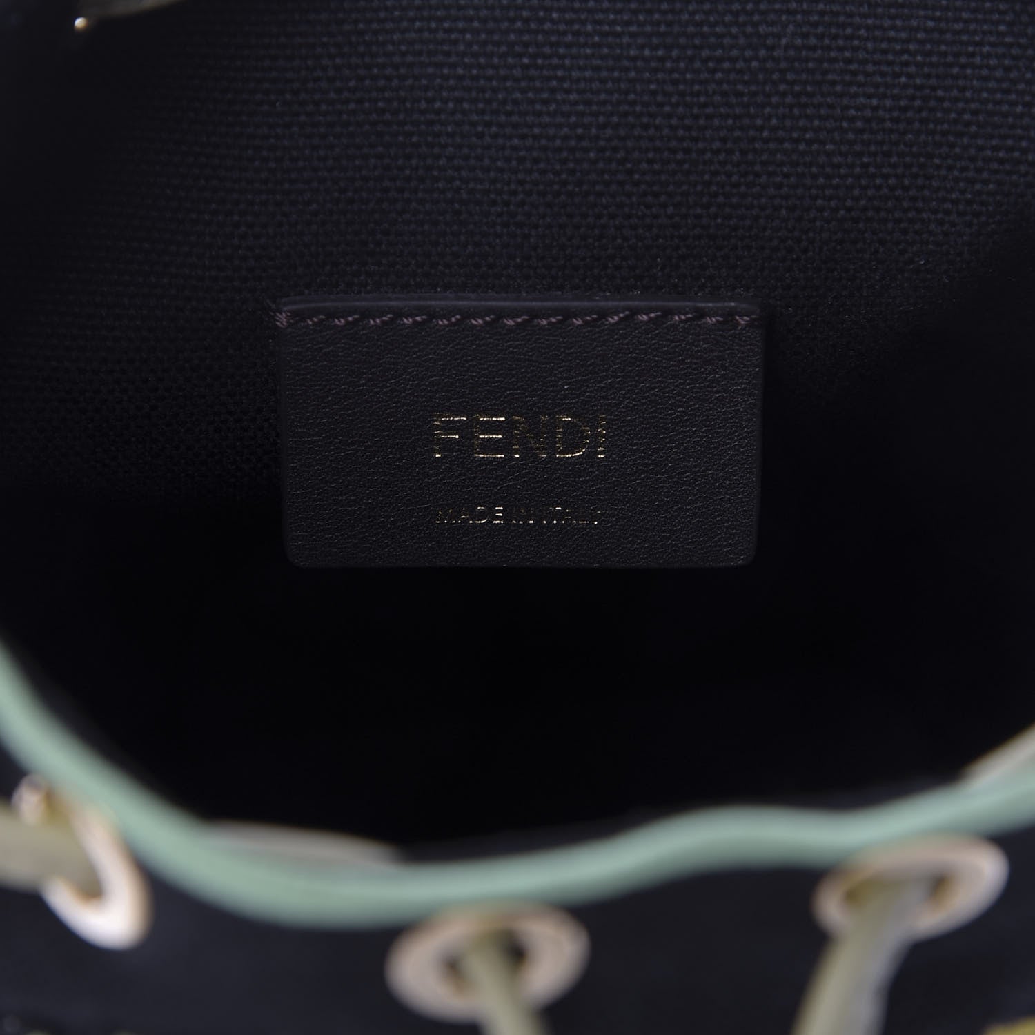 Fendi Canvas Vitello Century F is Fendi Psychedelic Flowers Embroidered Mini Mon Tresor Bucket Bag Verde Mandorlo Multicolor 8 of 9