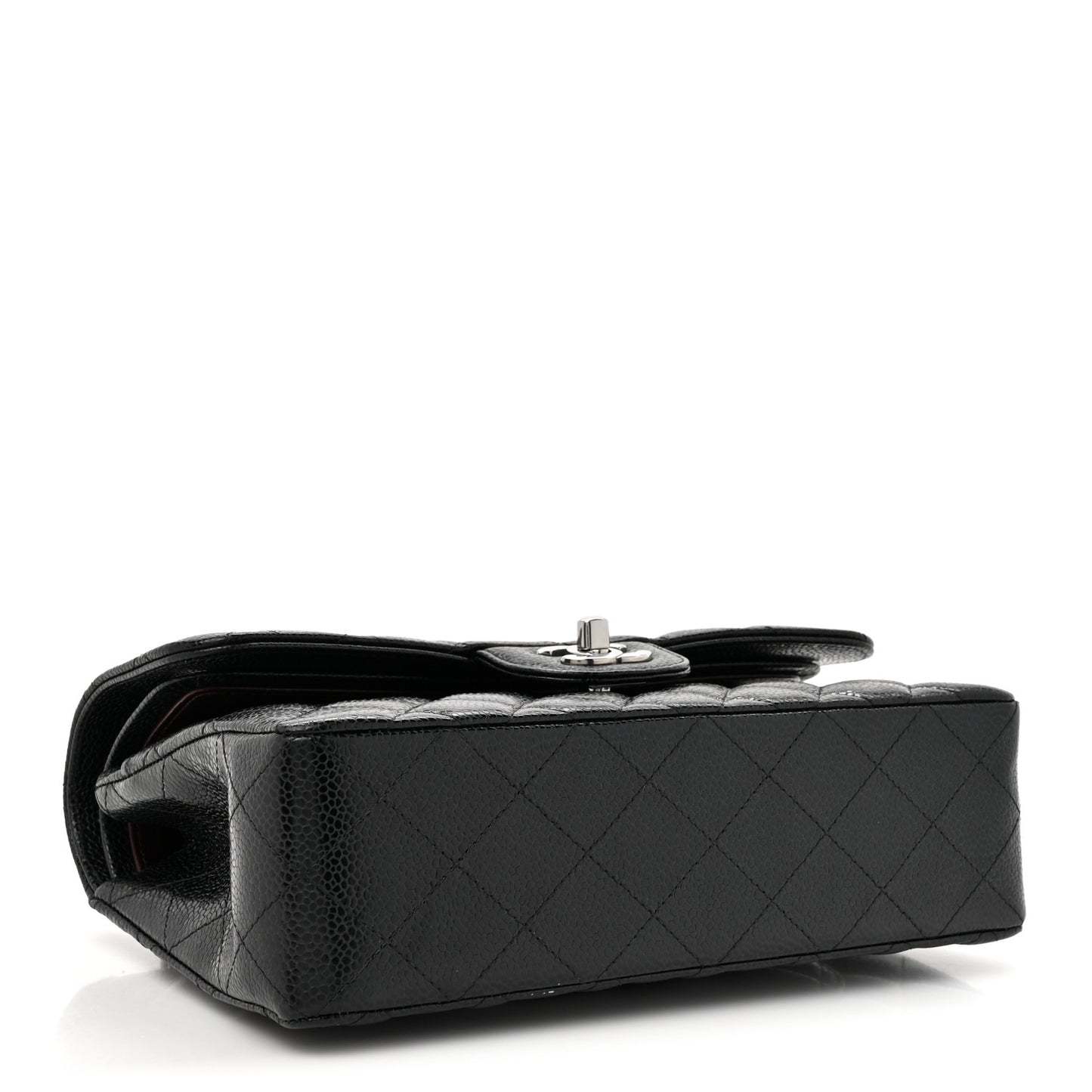 Caviar Quilted Small Double Flap Black