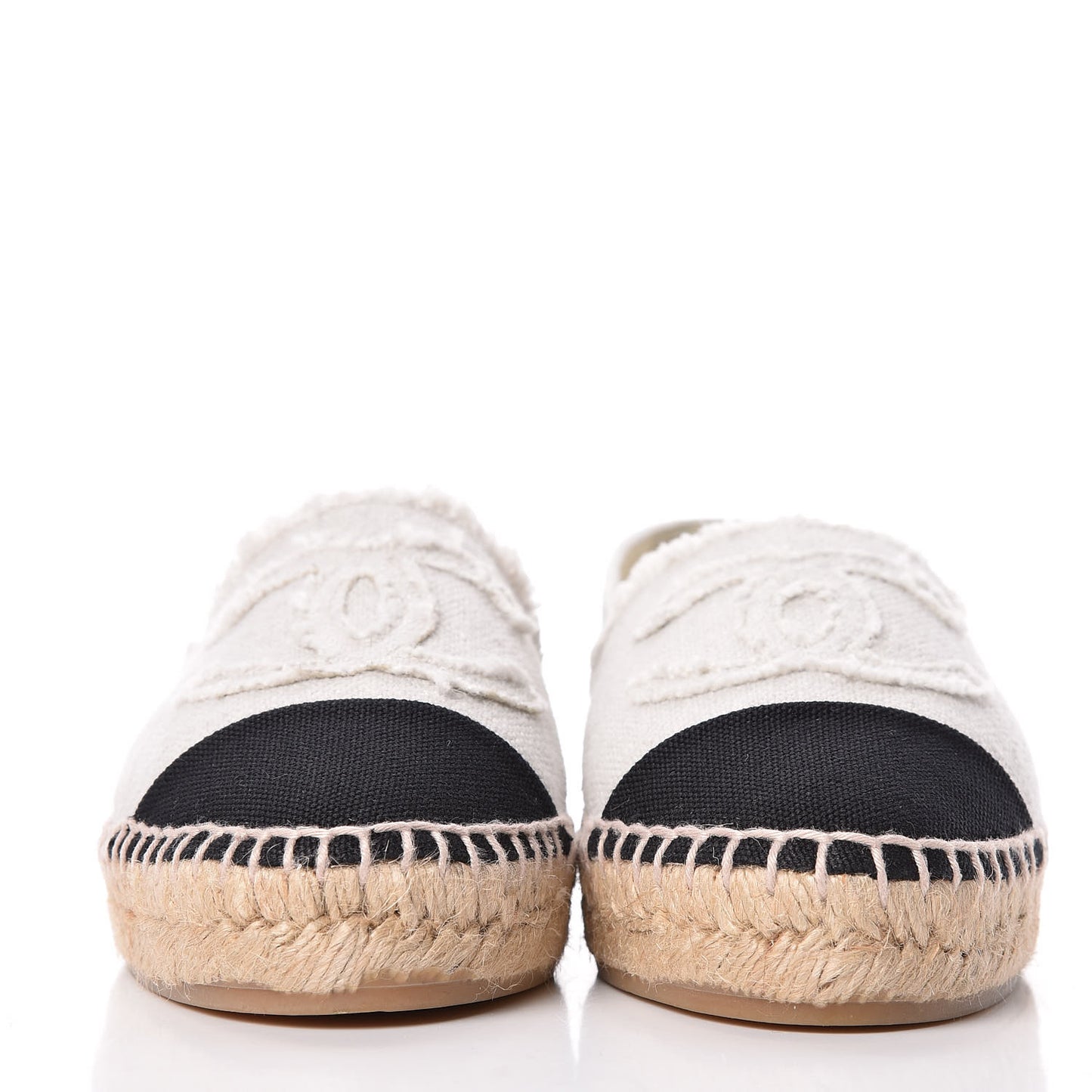 Linen CC Espadrilles 36 Beige Black