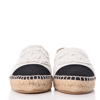 Chanel Linen CC Espadrilles 36 Beige Black 2 of 11