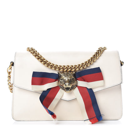 Gucci Nappa Sylvie Web Tiger Broadway Shoulder Bag White 1 of 23