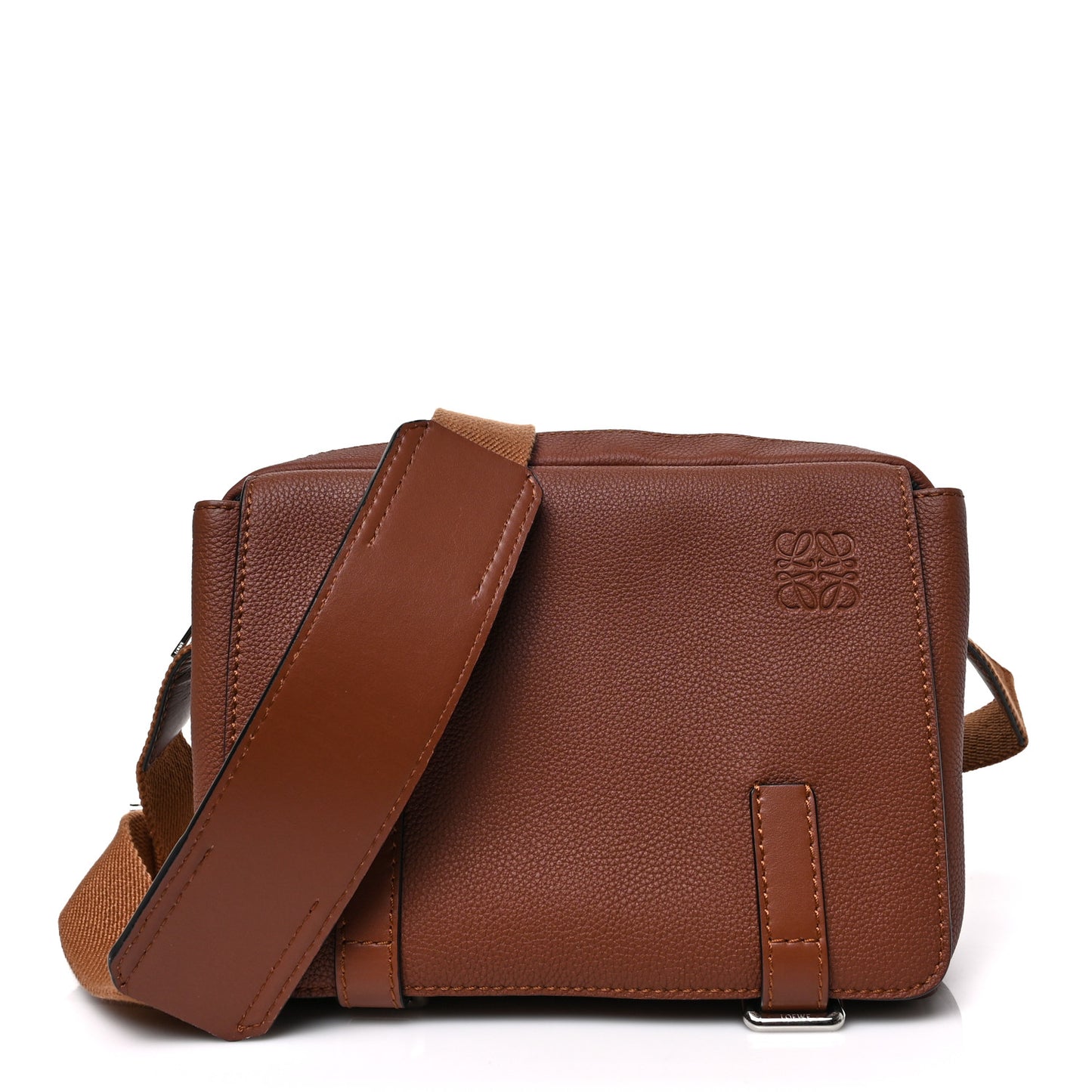 Soft Grained Calfskin XS Military Messenger Bag Tan