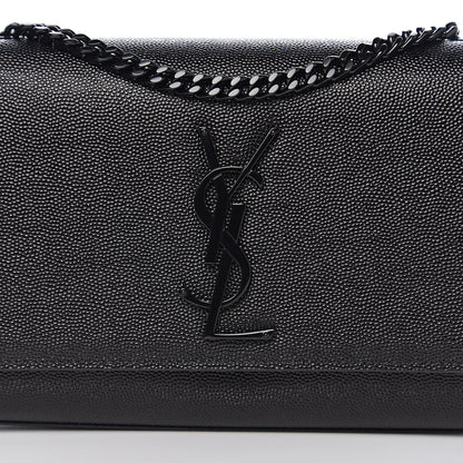 Saint Laurent Grain De Poudre Small Monogram Kate Satchel Black 12 of 13