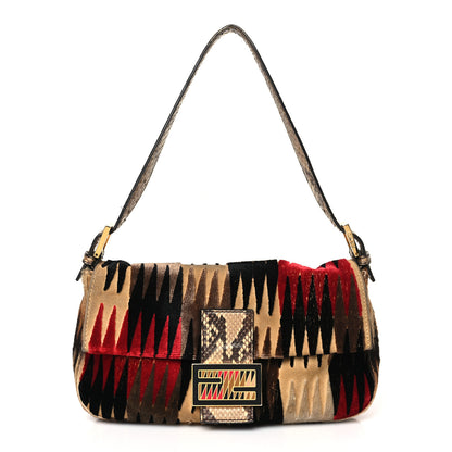 Fendi Velvet Calf Hair Snakeskin Baguette Multicolor 1 of 10