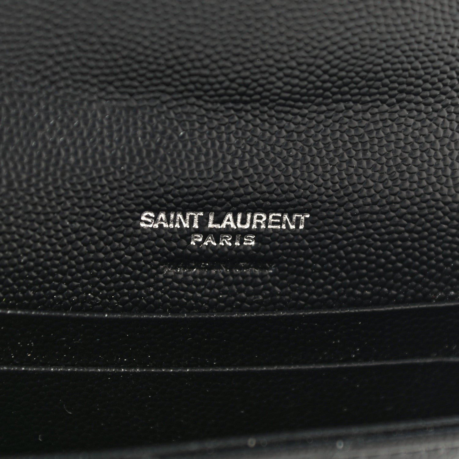 Saint Laurent Grain De Poudre Matelasse Chevron Small Monogram Envelope Wallet Black 6 of 9