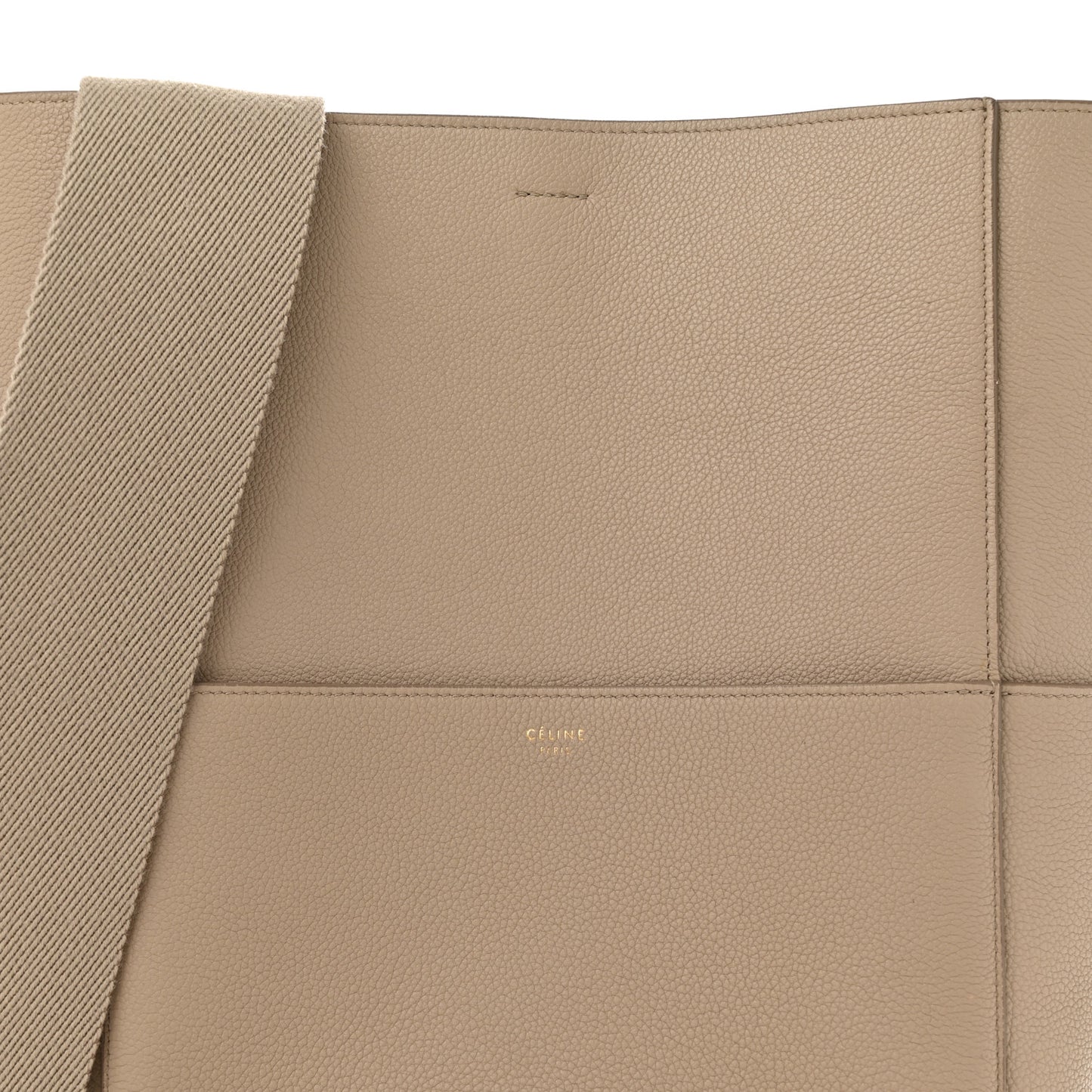 Soft Grained Calfskin Sangle Bucket Bag Dune