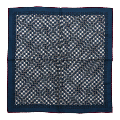 Hermes Silk Pocket Square Scarf Blue Multicolor 1 of 4
