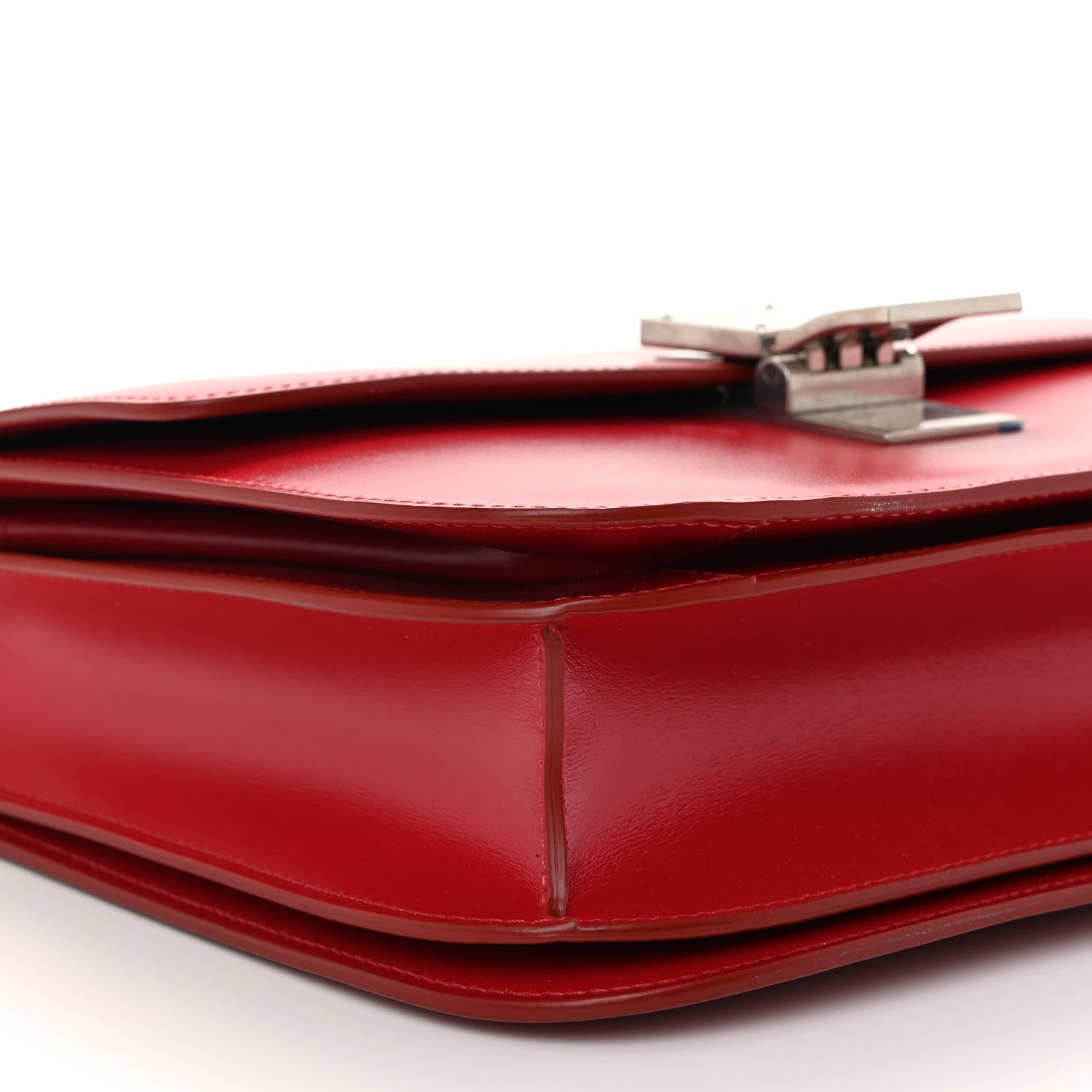 Celine Box Calfskin Medium Classic Box Flap Bag Red 9 of 10