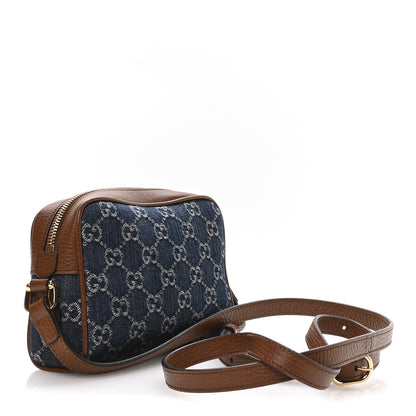 Gucci New Denim GG Monogram Dollar Calfskin Mini Ophidia Shoulder Bag Blue Tea Cuir Epilog 3 of 11