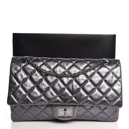 Chanel Metallic Aged Calfskin Quilted 2.55 Reissue 227 Flap Dark Silver 8 of 8