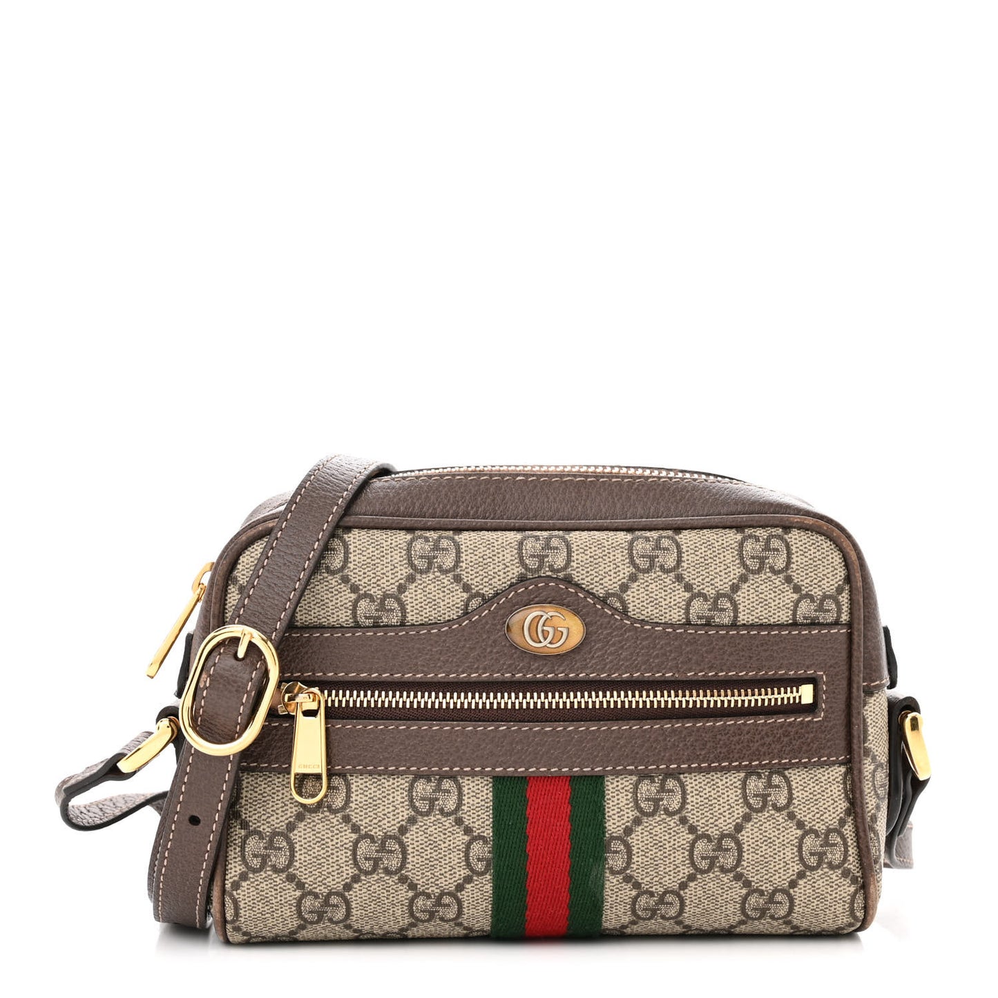 GG Supreme Monogram Web Mini Ophidia Shoulder Bag Brown