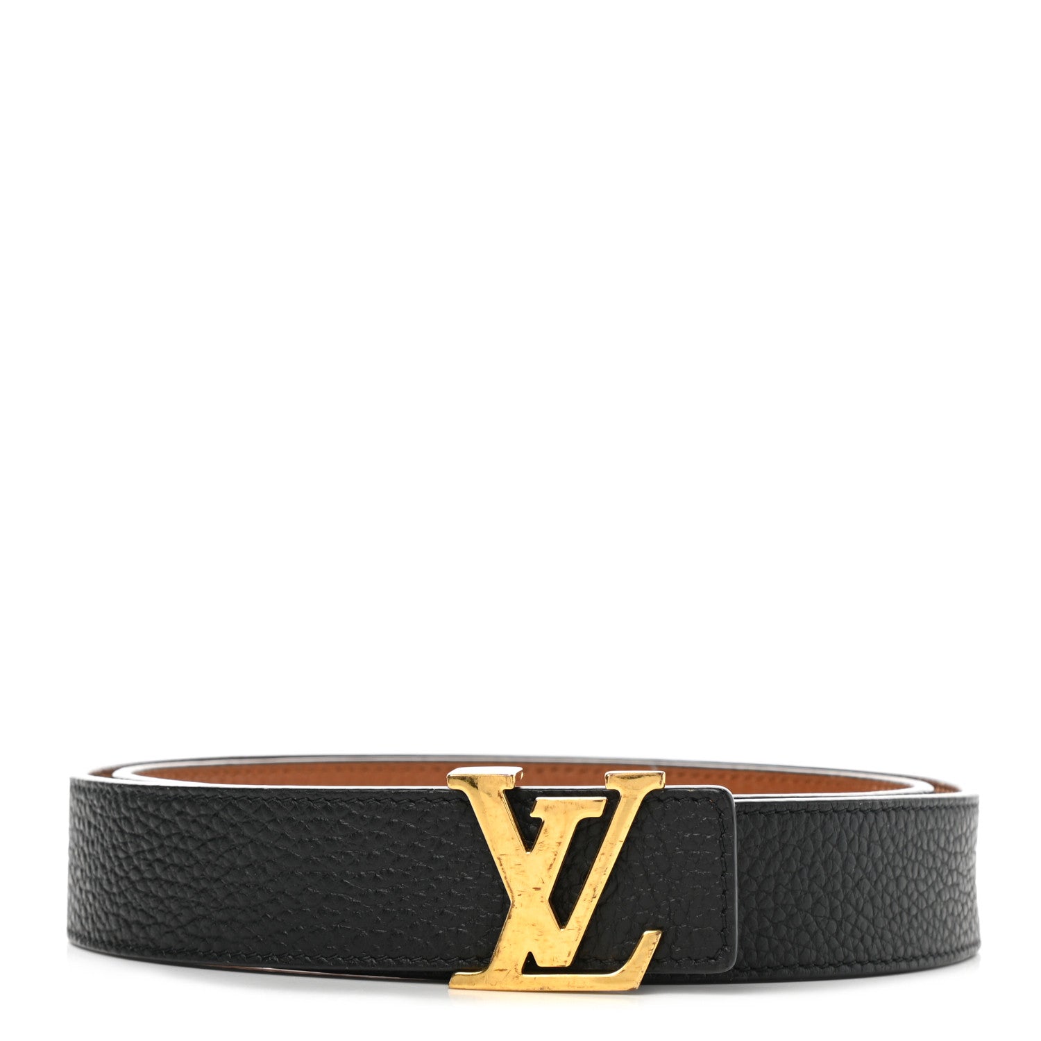 Louis Vuitton Taurillon Calfskin 30mm LV Initiales Reversible Belt 80 32 Black 1 of 5