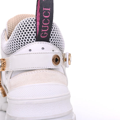 Gucci X SEGA Mesh Calfskin Suede Removable Crystals Womens Flashtrek Sneakers 38 Great White 11 of 11