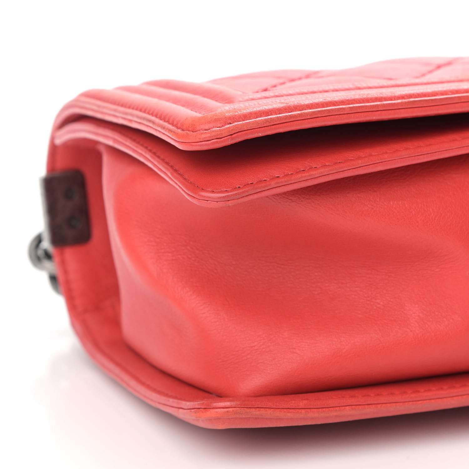 Chanel Calfskin Quilted Double Stitch Medium Boy Flap Red 5 of 16