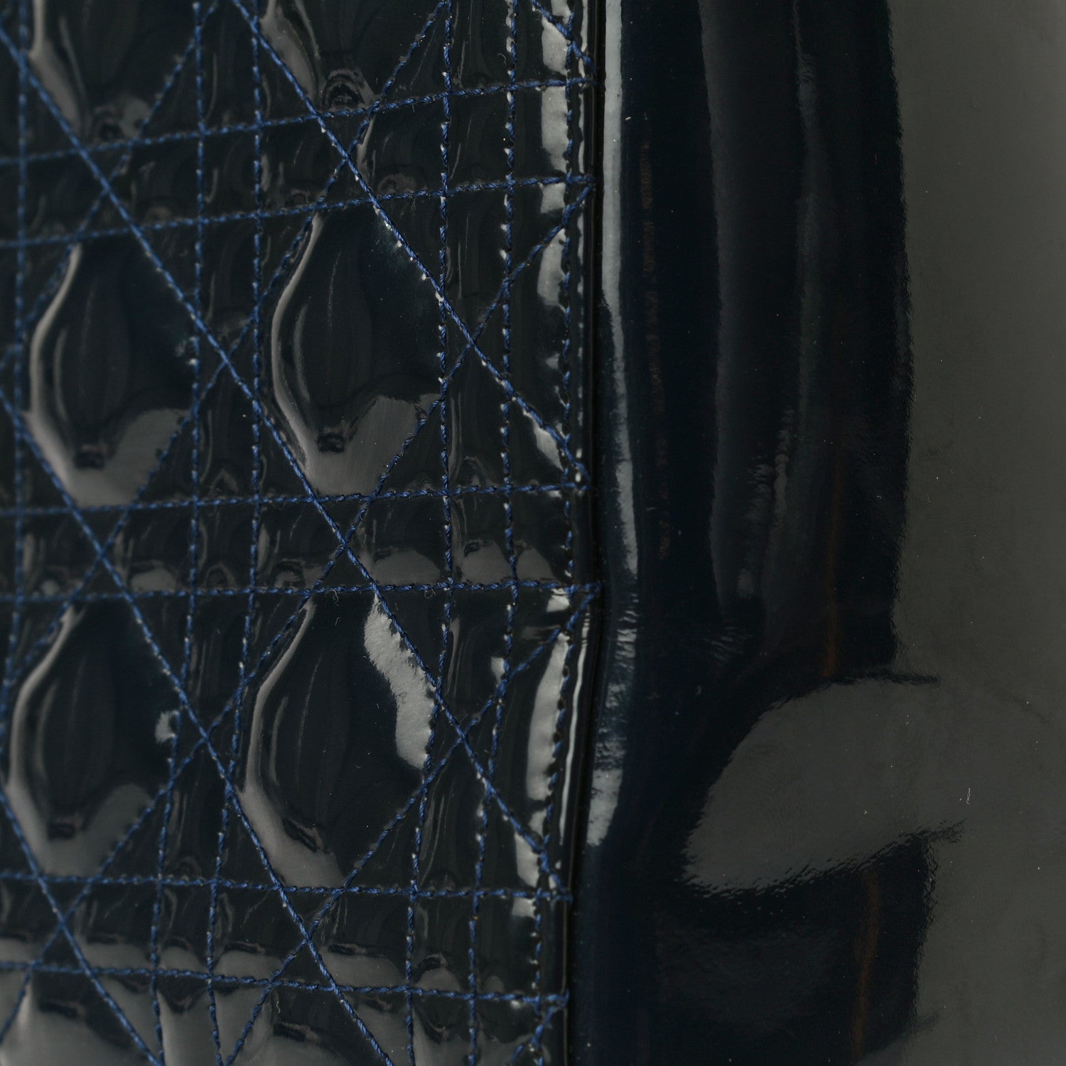 Christian Dior Patent Cannage Medium Lady Dior Navy Blue 11 of 14