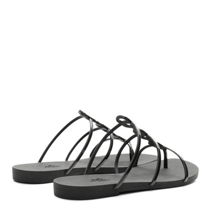 Hermes Rubber Womens Mykonos Sandals 38 Black 5 of 10