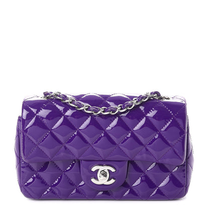 Chanel Patent Quilted Mini Rectangular Flap Purple 1 of 7