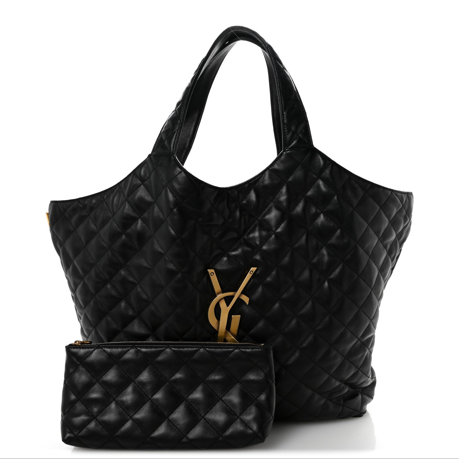 Saint Laurent Lambskin Quilted Maxi Icare Shopping Tote Black 3 of 16