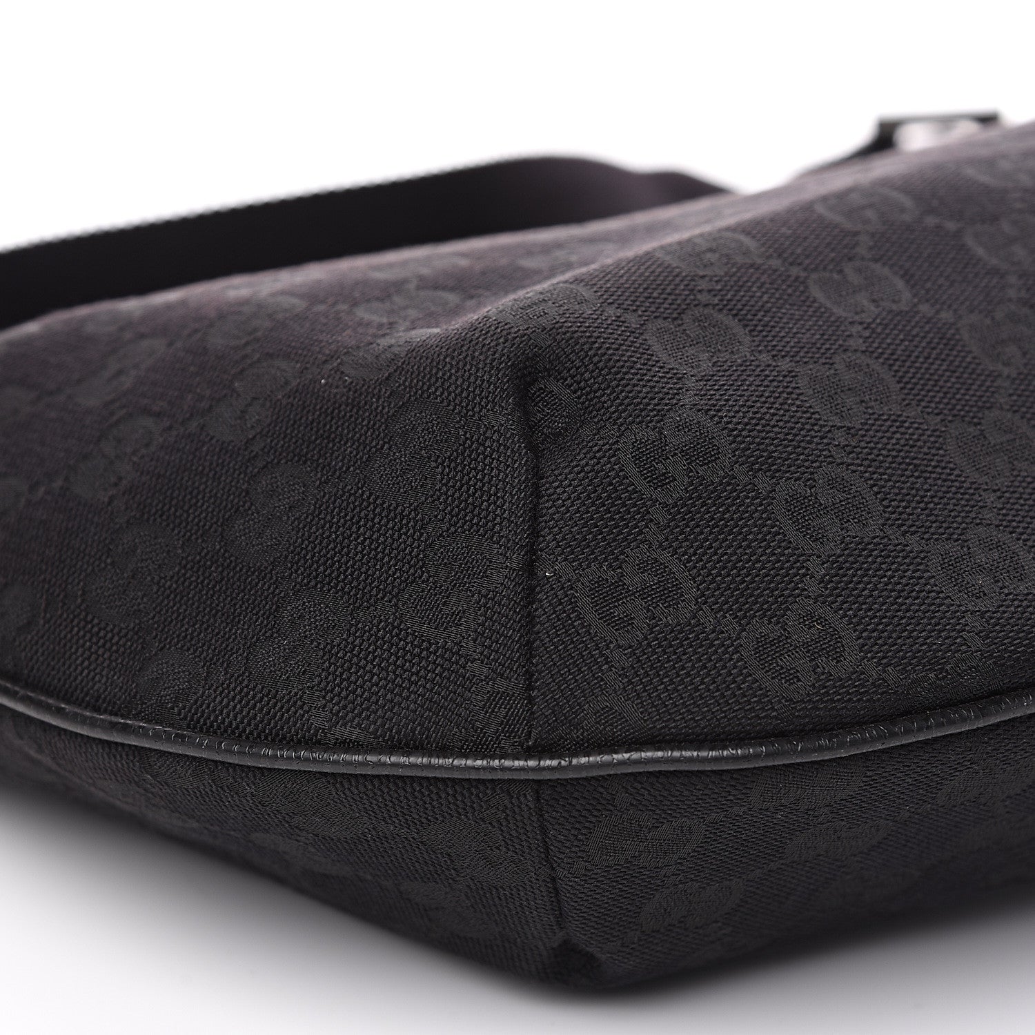 Gucci Monogram Medium Half Moon Hobo Black 8 of 12