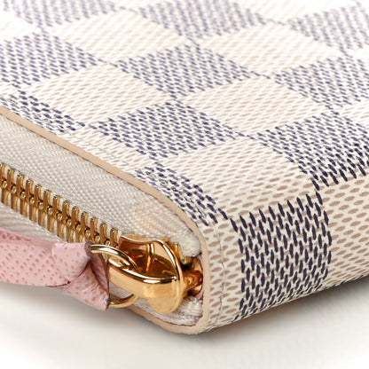 Louis Vuitton Damier Azur Clemence Wallet Rose Ballerine 8 of 10