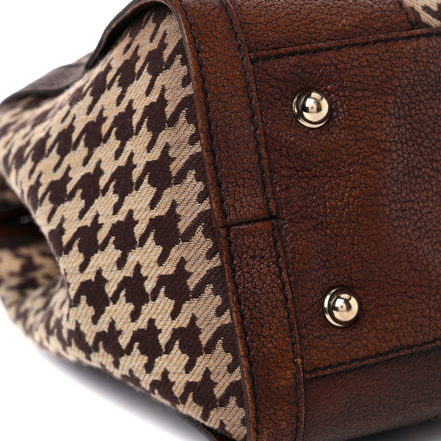 Fabric Pied De Poule Medium Seventies Web Boston Brown