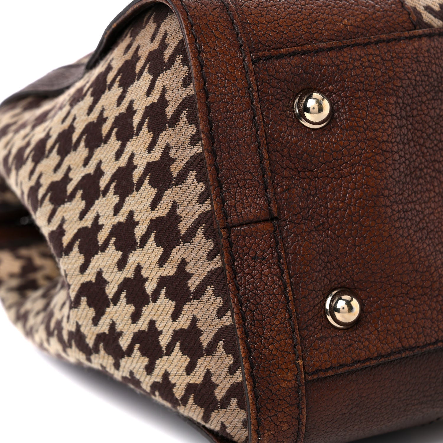 Gucci Fabric Pied De Poule Medium Seventies Web Boston Brown 21 of 36