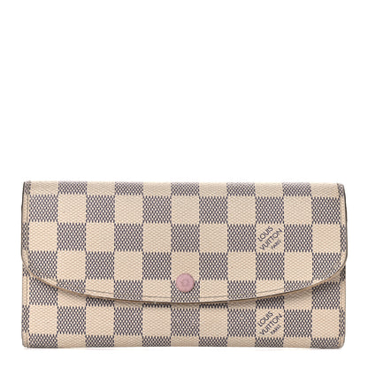 Louis Vuitton Damier Azur Emilie Wallet Rose Ballerine 1 of 20
