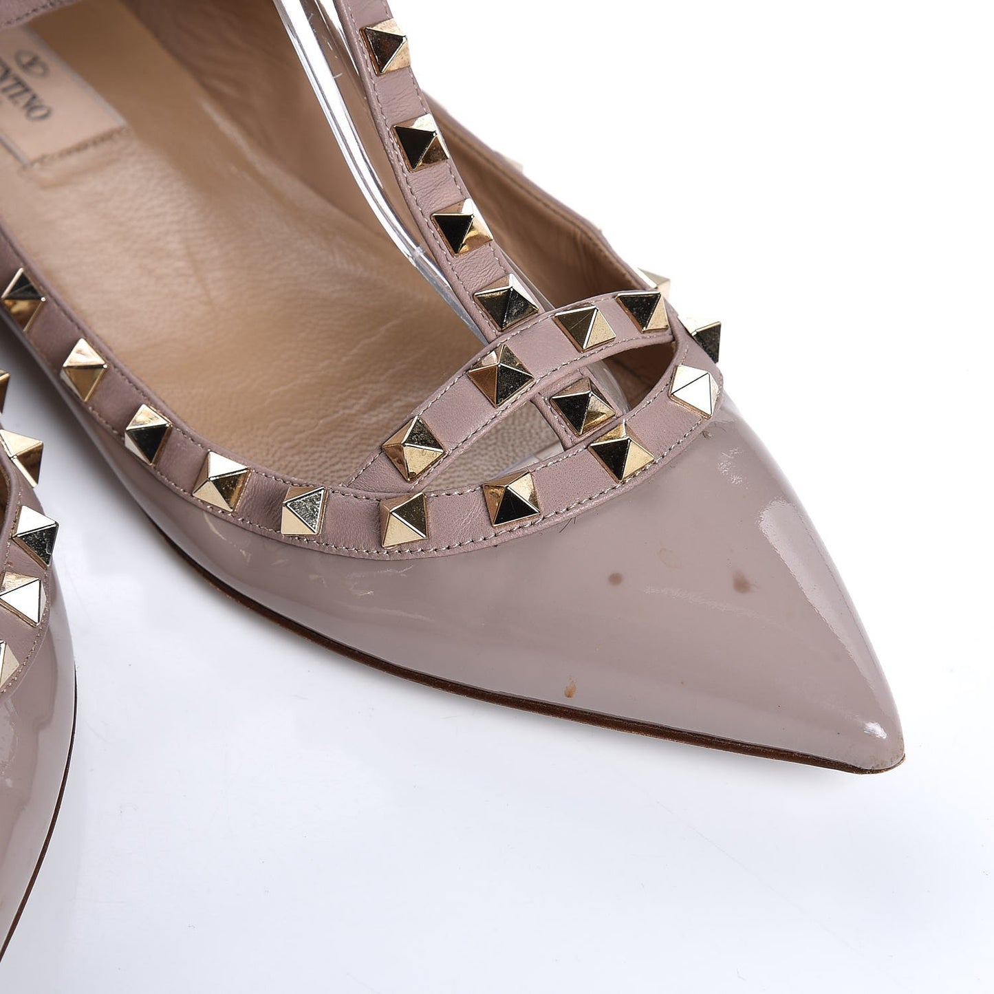 Patent Rockstud Cage Ballerina Flats 39 Poudre