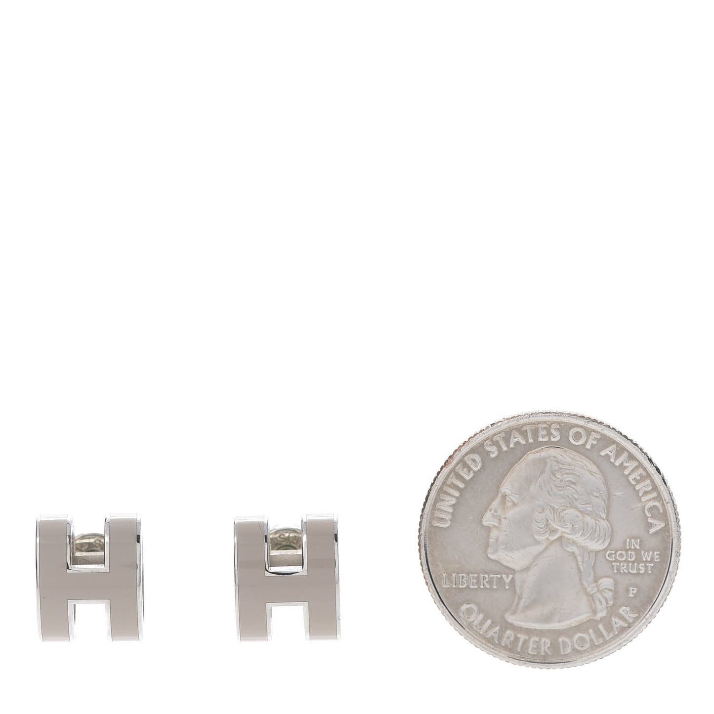 Palladium Lacquered Pop H Earrings Marron Glace