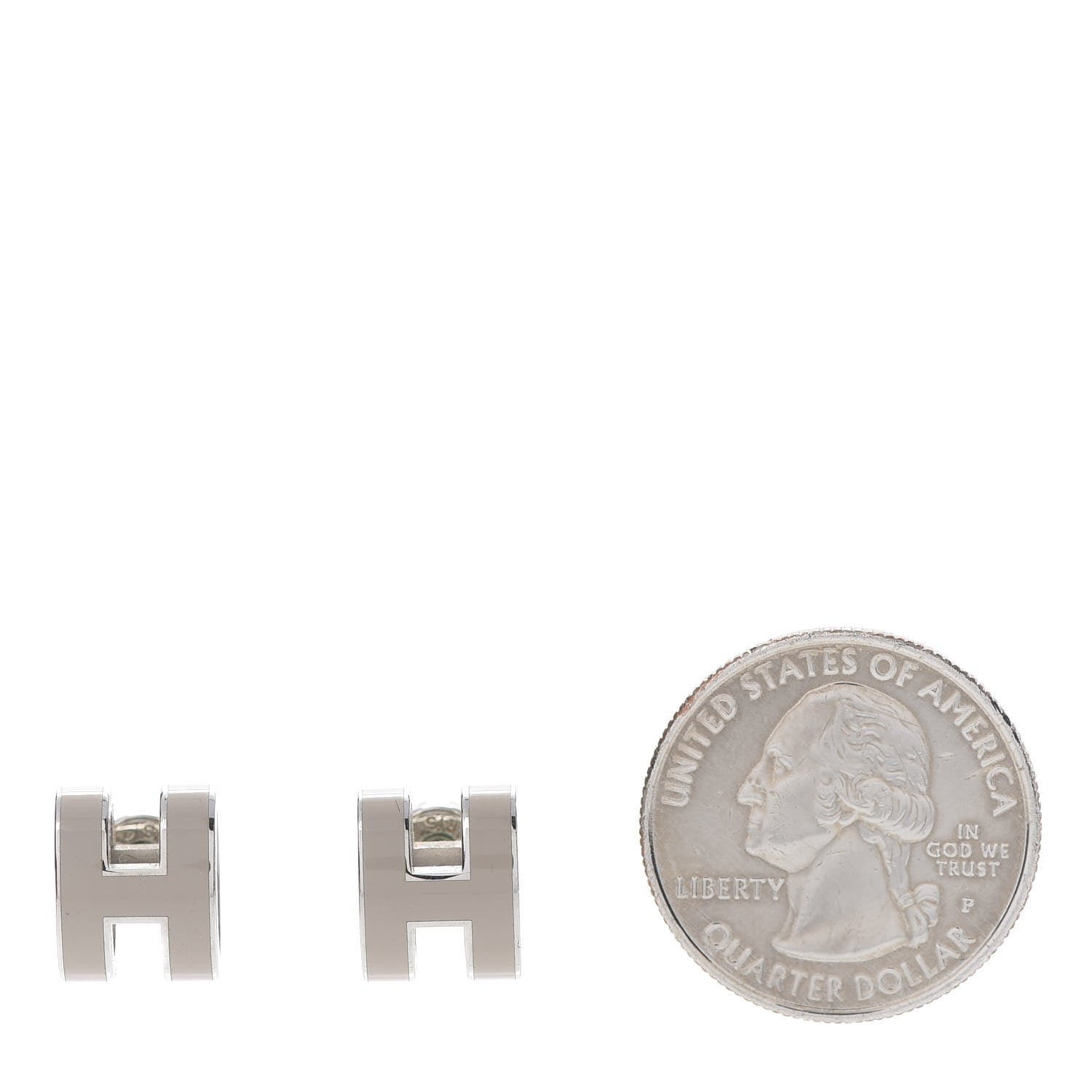 Hermes Palladium Lacquered Pop H Earrings Marron Glace 2 of 7