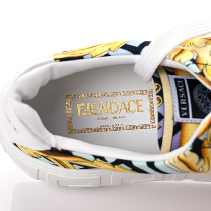 Versace X FENDI Fabric FF Baroque Fendace Greca Sneakers 40 Gold Multicolor 7 of 9