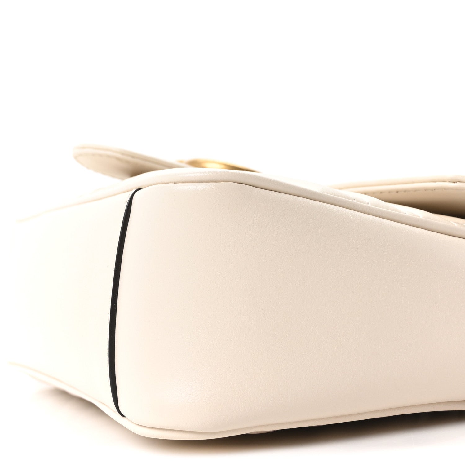 Gucci Calfskin Matelasse Small GG Marmont Shoulder Bag White