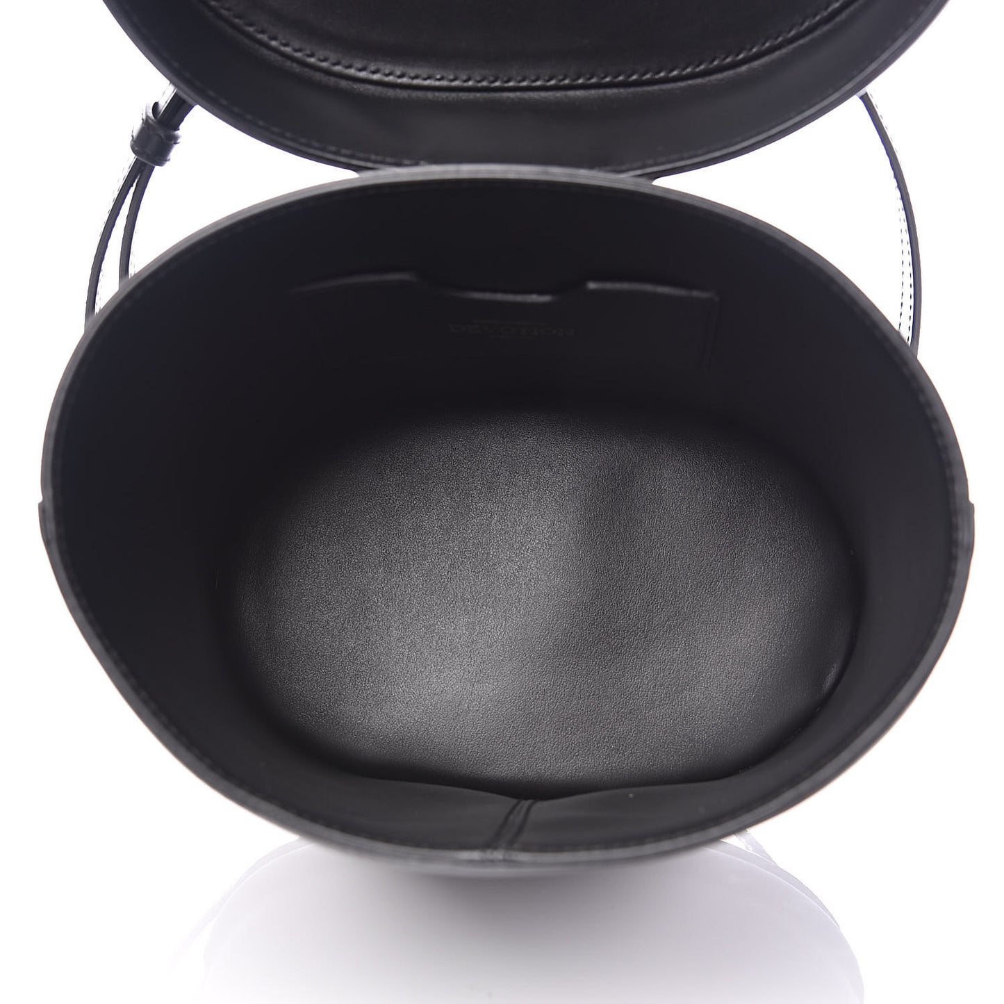 Smooth Calfskin Devotion Bucket Top Handle Bag Black