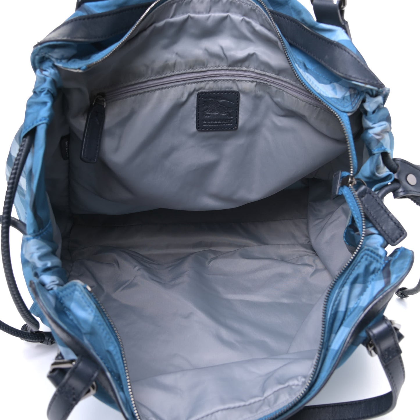 Nylon Check Buckleigh Packable Tote Blue