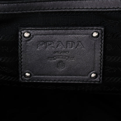 Prada Metallic Nappa Tessuto Mordore Stripes Shoulder Bag Grey 8 of 12