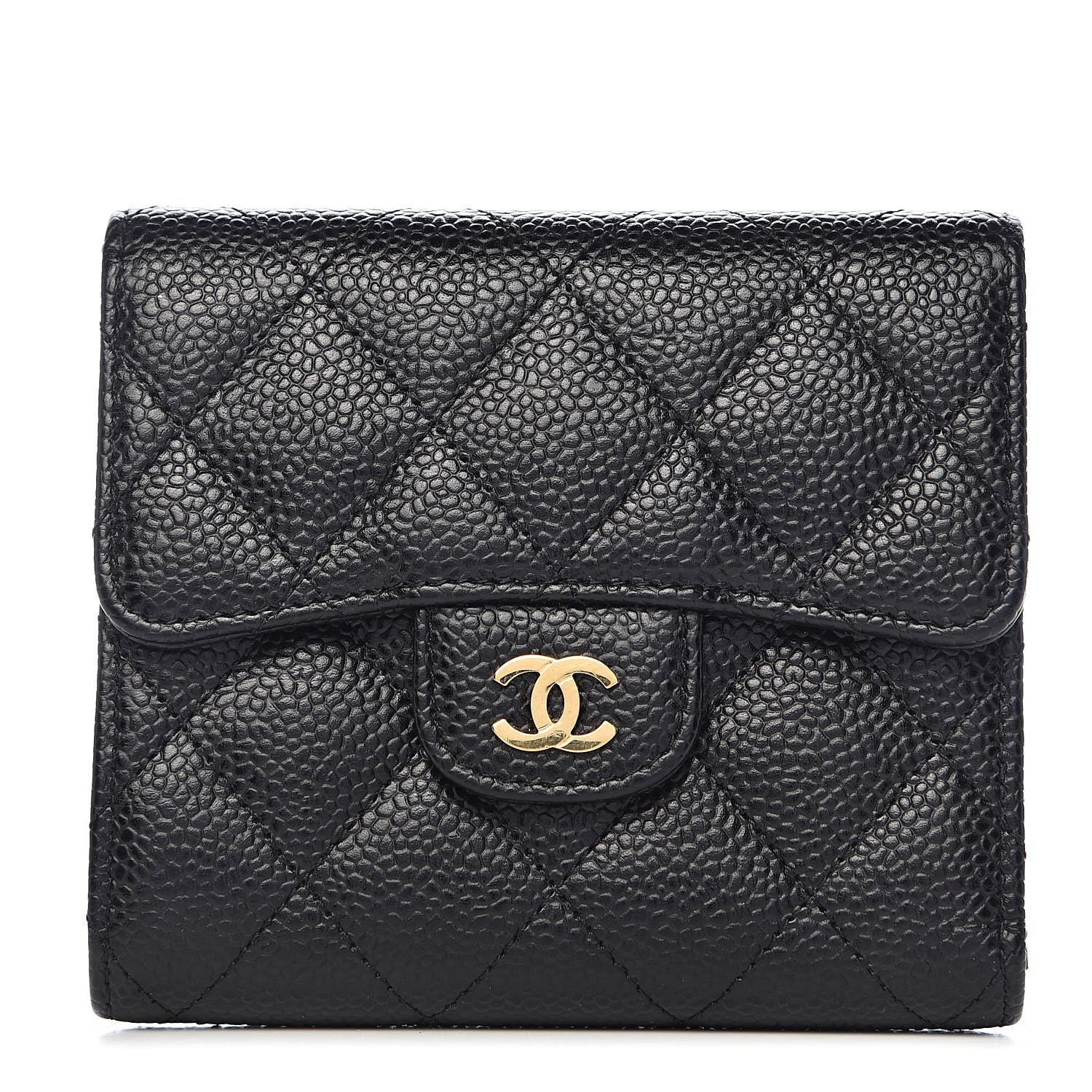 Chanel Caviar Quilted Compact Flap Wallet Black 1 of 7