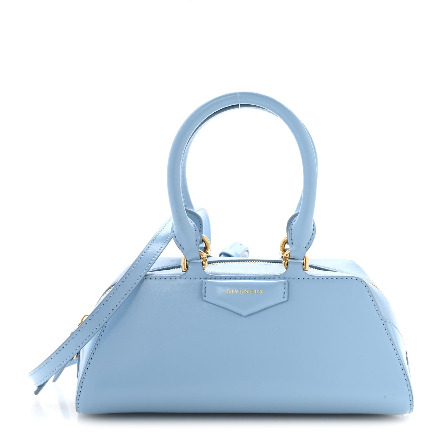 Box Calfskin East West Mini Antigona Light Blue