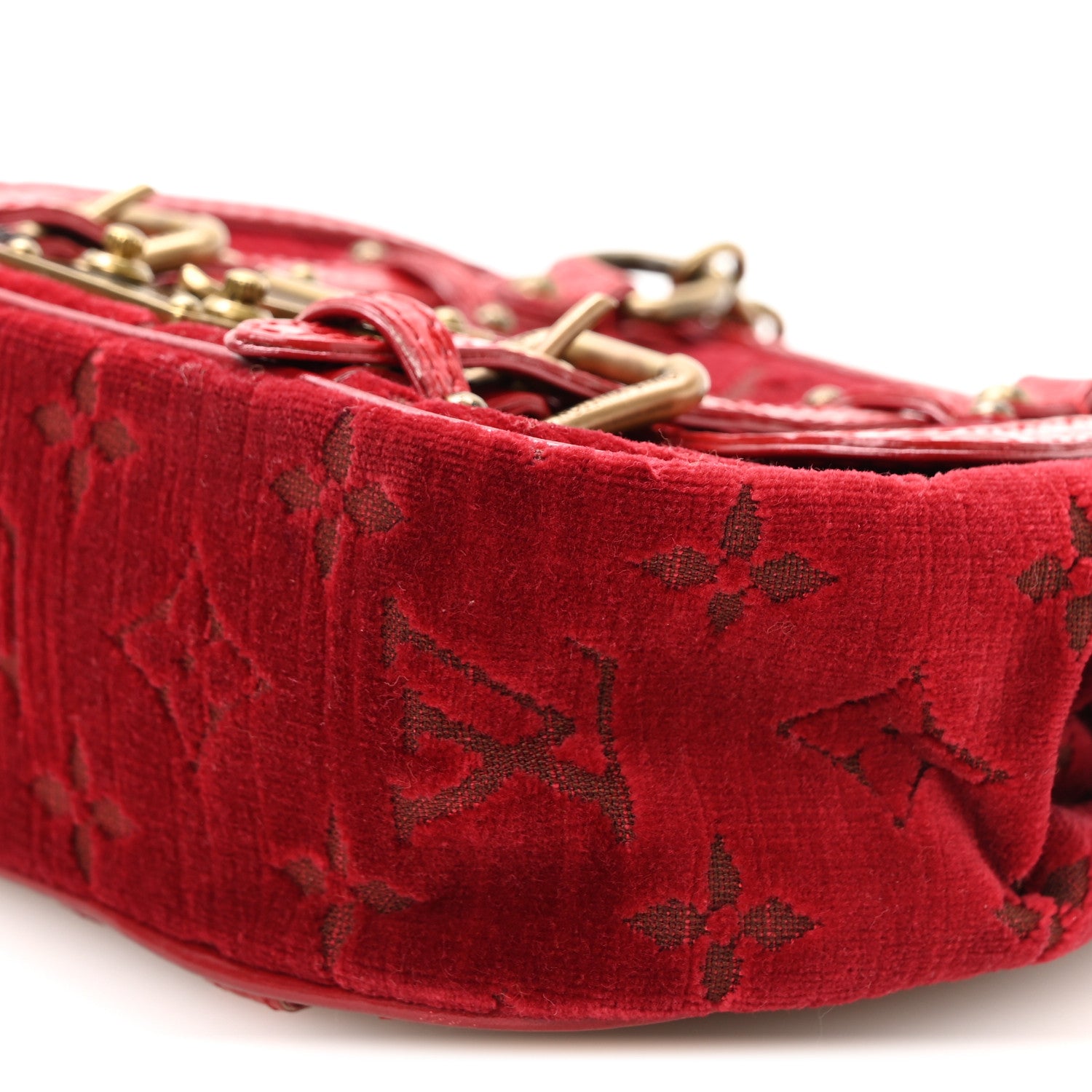 Louis Vuitton Monogram Velours Alligator Gracie PM Rouge 9 of 10